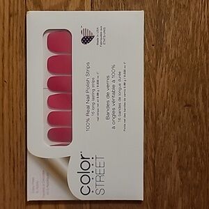 Color Street Are You Madrid-ing Me Nail Strips in solid, bright pink.